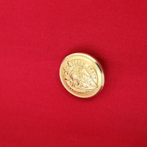 Linda Allard Ellen Tracy red trench coat 2 - Picture 4 of 13